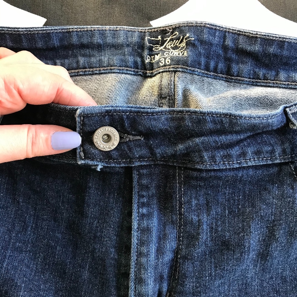 Levi's Demi Curve Cropped Jeans 36 20M Dark Indigo - Picture 4 of 6